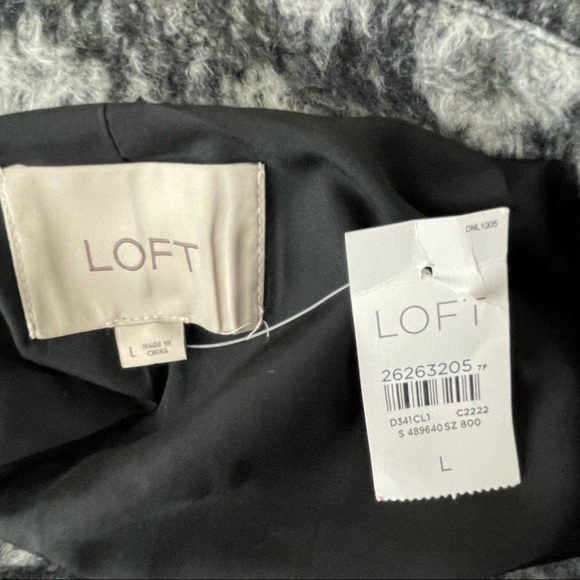 LOFT NWT LEOPARD ANIMAL PRINT WOOL BLEND GRAY BLACK COAT JACKET LARGE - Picture 5 of 9